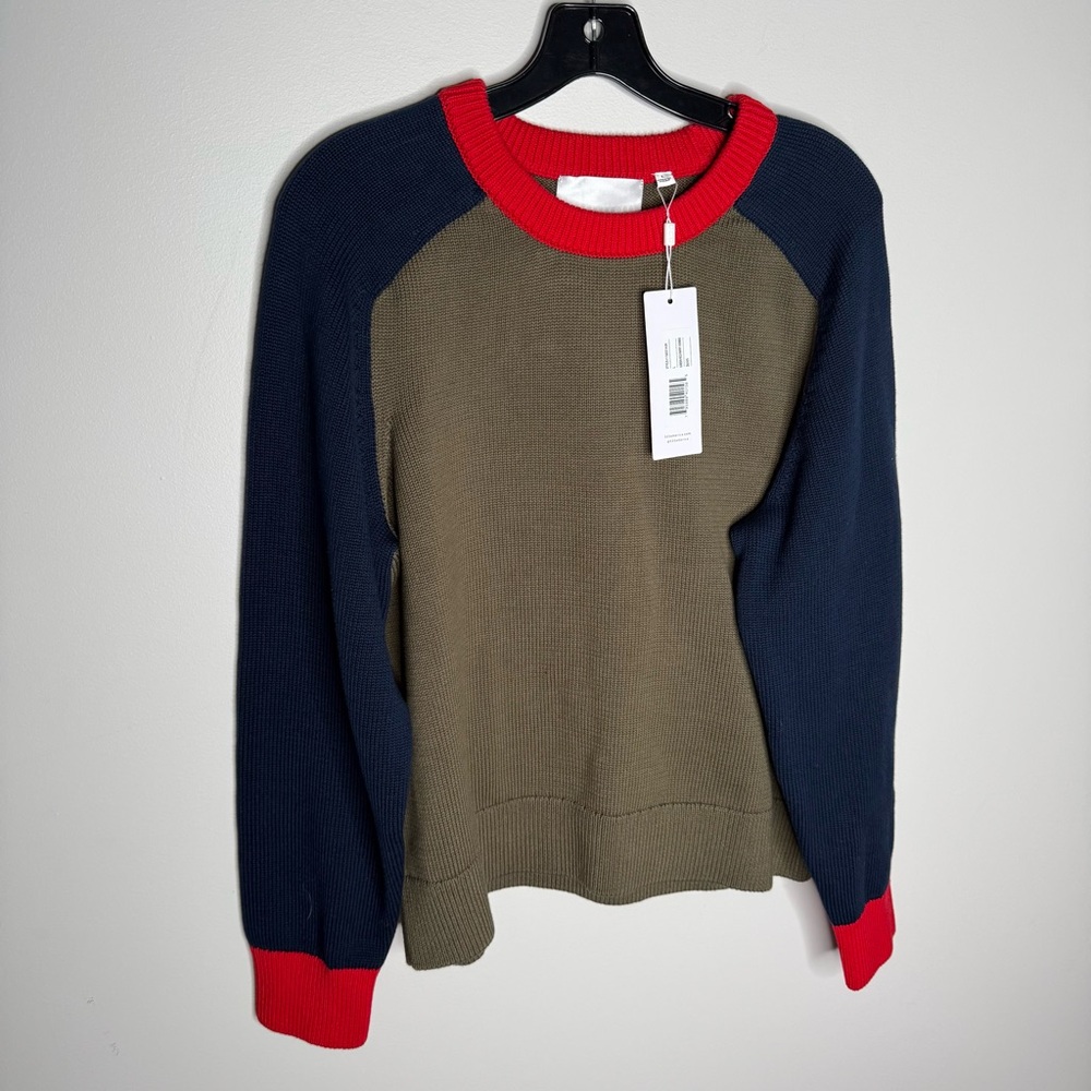 525 America green red navy Colorblock Crewneck Sweater - Picture 2 of 3